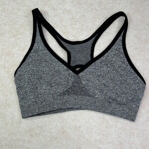 Zensah Sports Bra Racerback Medium Impact Gray Black Size‎ M